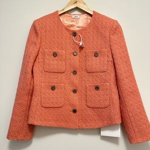 Cream salmon color tweed jacket